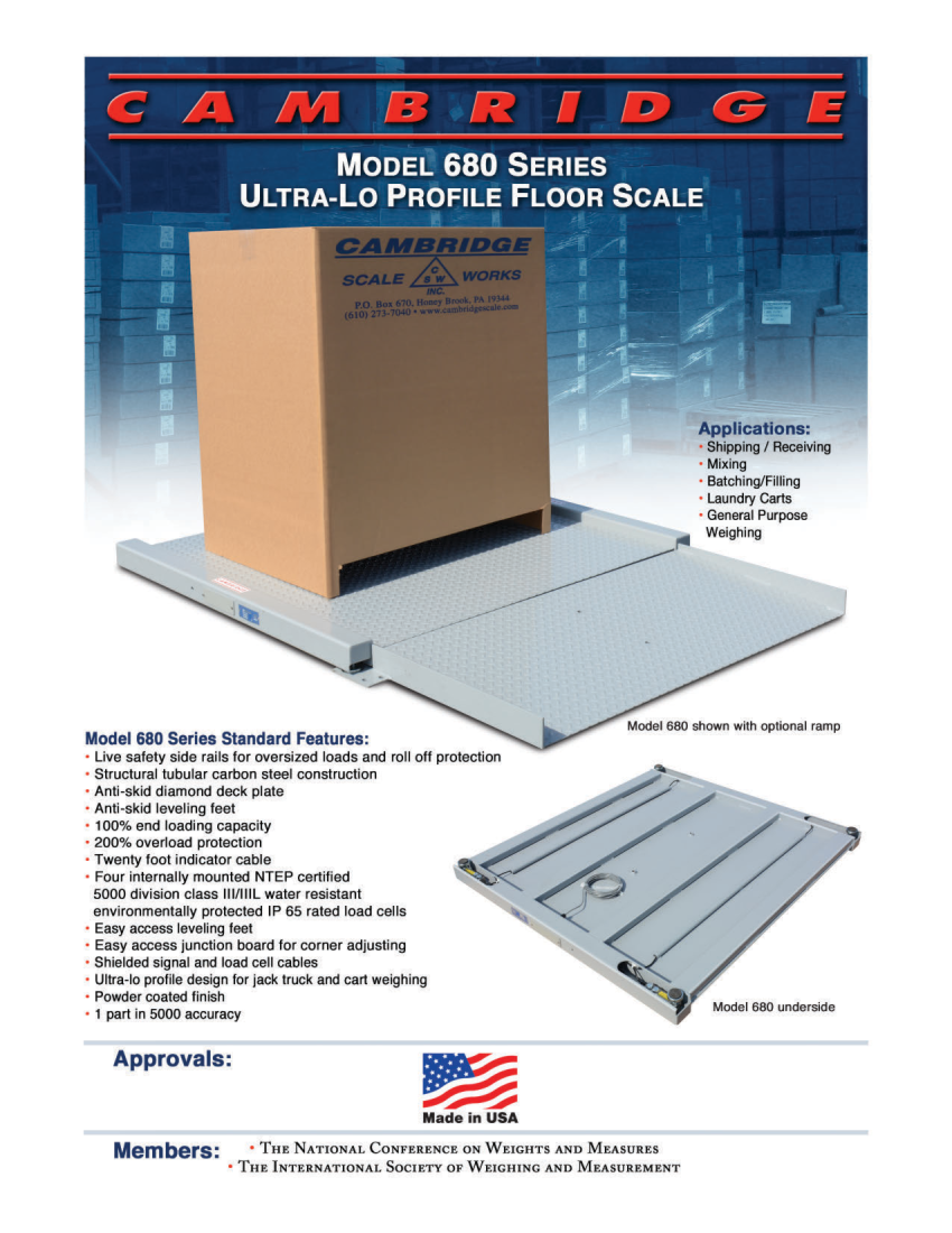 floor scale, weighing, cambridge scale, cambridge 60,cambridge 680 specifications